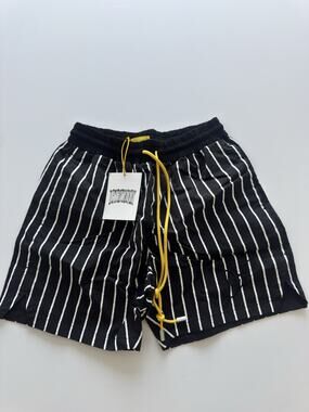 Diet Starts Monday Mens' Pinstripe Shorts,Black Pin Small One Size